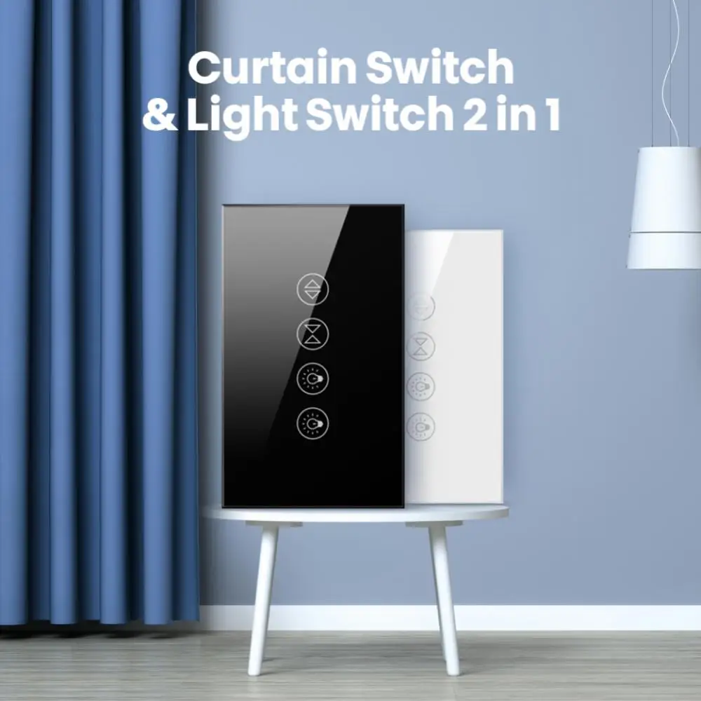 

CoRui Tuya Wifi Smart Switch 2-way Curtain Lamp Timing US Smart Touch Switch Android IOS Voice Control With Google Home Alexa