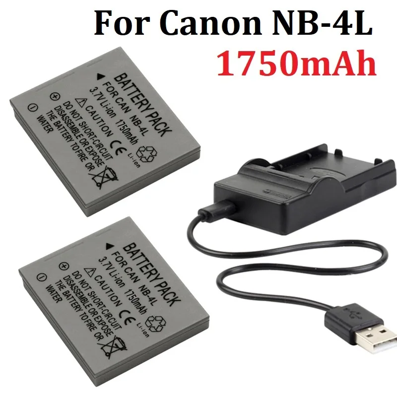 Аккумулятор NB-4L NB 4L NB4L 1750 мАч для Canon IXUS 30 40 50 55 60 65 80 100 I20 110 115 120 130 IS 117 220 225 230 255