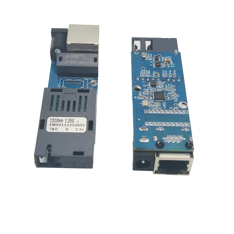 Мини медиаконвертер 1 порт волоконный rj45 переключатель Гбит оптический ethernet для