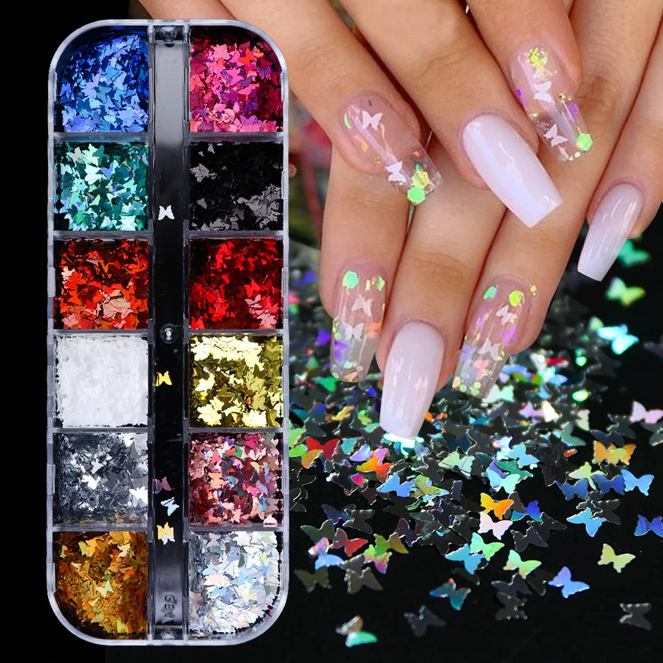 

Nails art glitter powder sequins double layer manicure tool rhinestones gems decorations recycling box storage portable containe