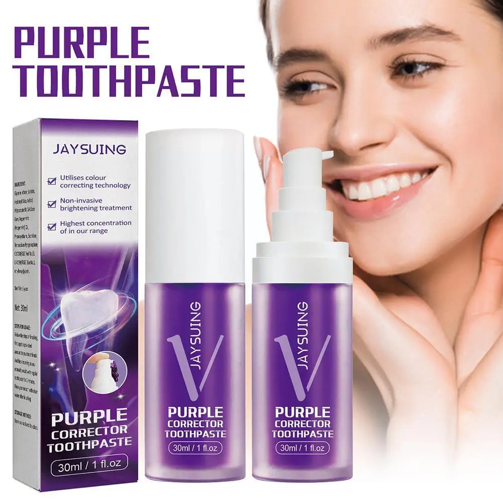 

V34 Whitening Teeth Toothpaste Color Corrector Oral Brightening Care Toothpaste Fresh Cleaning Repair Remove Stain Enamel B E0K6