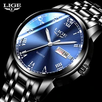 lige stainless steel watch luxury men watches date watch for men business wirstwatch man waterproof quartz watches classic clock