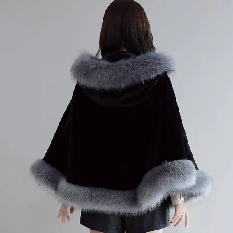 2022 New Design Fur Cape White Cloak Faux Fox Imitation Mink Coat Outerwear Thickening Scarf 5.