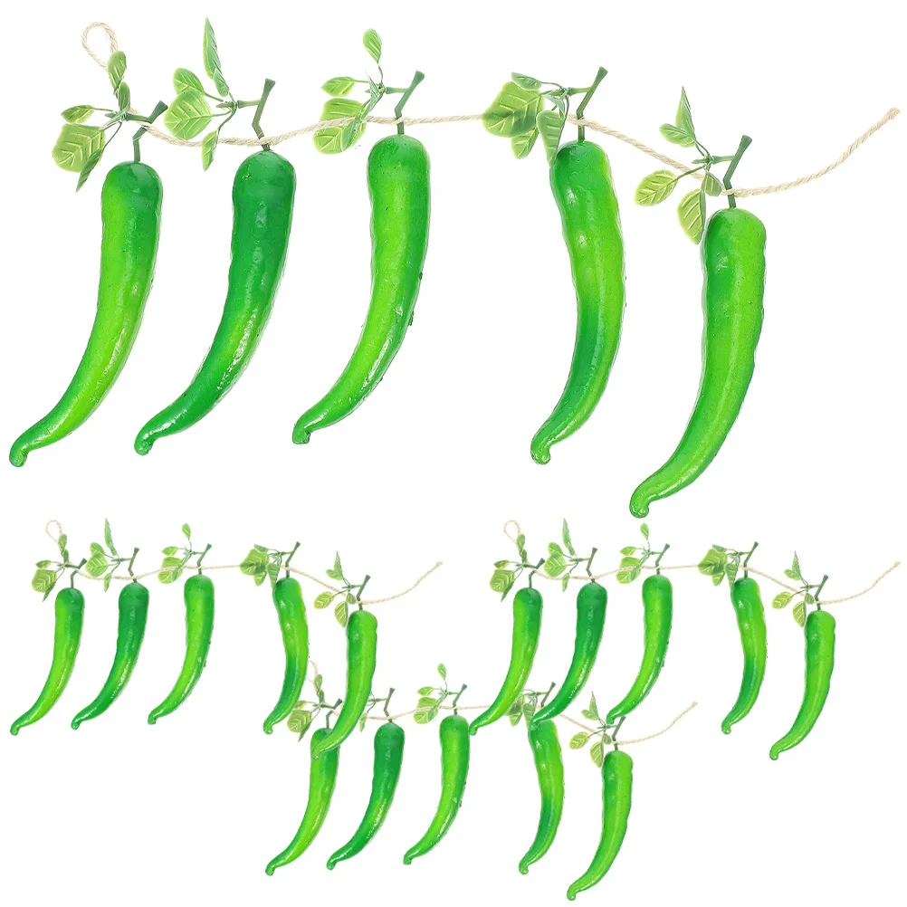

Pepper Fake Hanging Chili Artificial Garland Peppers String Kitchen Vegetable Red Pendant Decor Strings Prop Wall Lifelike
