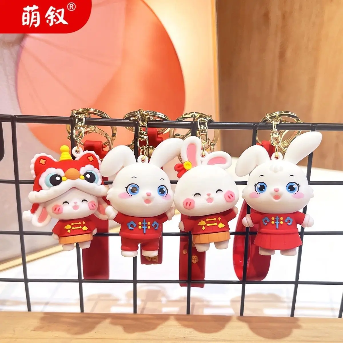 2023 New Hot Chinese Style Kawaii Rabbit Lovers Key Chain Backpack Pendant Cute Decoration Christmas Gifts Children's Toys images - 6