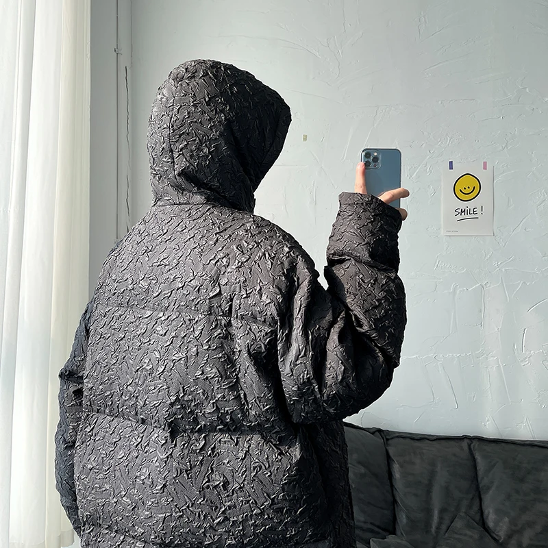 Winter Men's Cotton Padded Parkas Hooded Loose Thicken Jackets Warm Coats Outwear