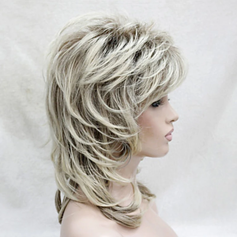 HAIRJOY женский парик Shag Многослойные Вьющиеся Волосы средней длины синтетические