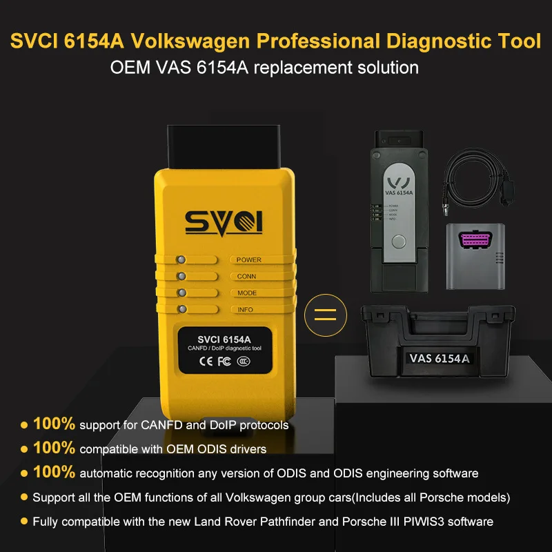 

Диагностический сканер SVCI 6154A VNCI ODIS 9,10, Wi-Fi, OBDII