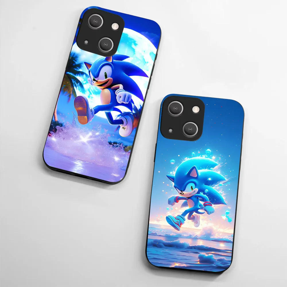 Силиконовый чехол WEA-34 Sonic Black для iPhone XS XR 5 6 7 8 SE 11 12 Mini Plus Pro Max