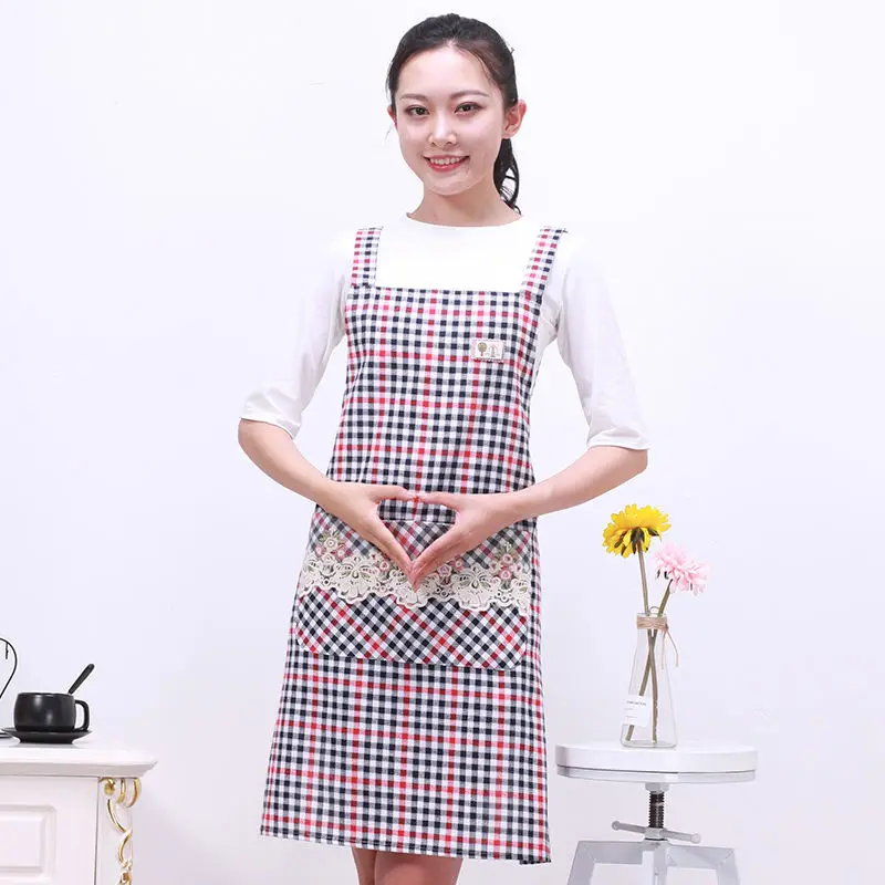 

Maid apron haircut overalls cooking apron cotton plaid anti-fouling and oil-proof work apron for men working gowns waistcoats