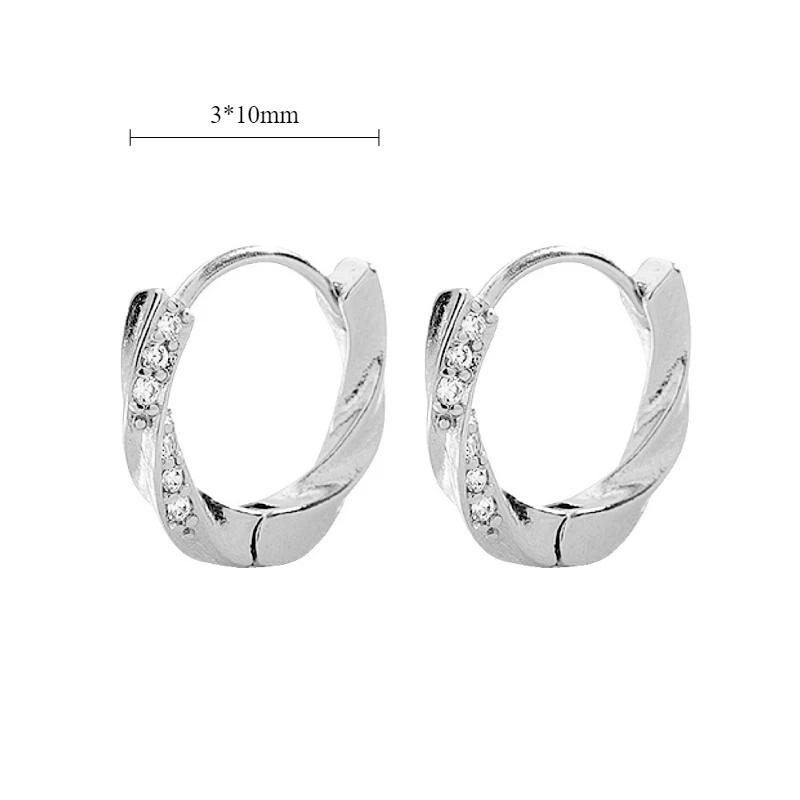 Очаровательные геометрические серьги-кольца с жареным тестом и цирконием для