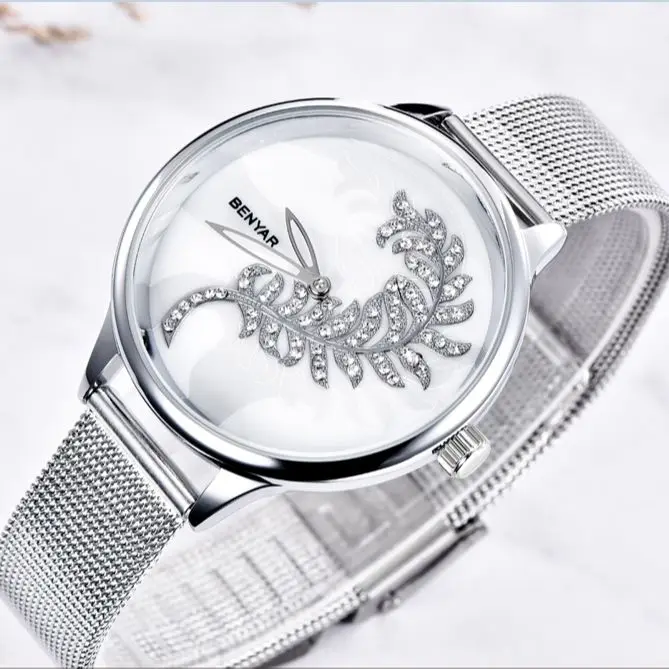 BENYAR новые стильные женские кварцевые часы модные влагостойкие импортные |