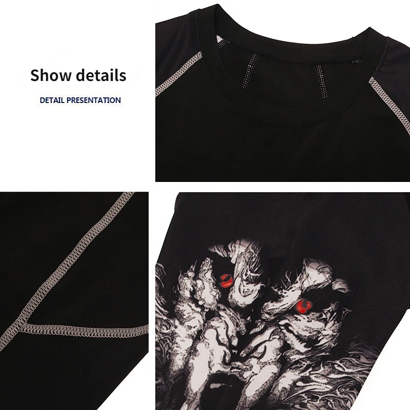 Men's Exercise Fitness Suit Tights Men's Long Sleeve Exercise T-Shirt Trousers Speed Dry Super Elastic Jogging Suit