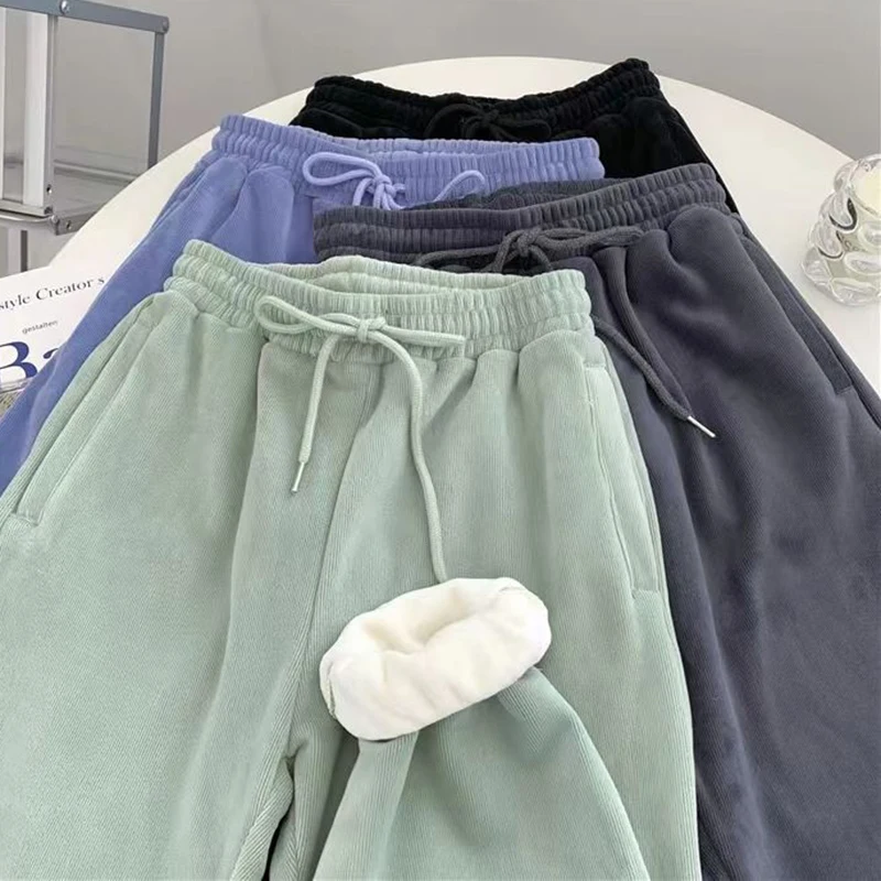 

Lucyever Autumn Winter Women Sweatpants Casual Baggy Fleece Warm Sports Pants Woman Comfort Soft Thick Joggers Trousers Female