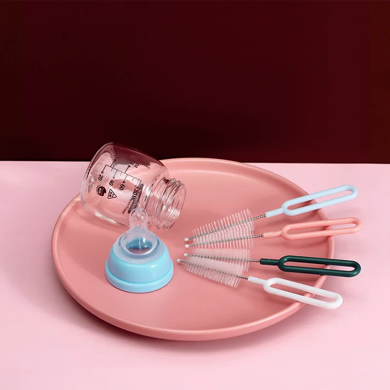 

2Pcs Pacifier Brush 360 Degree Rotatable Tube Bottle Brush 4 Colors Baby Pacifier Brush Home Cleaning Supplies