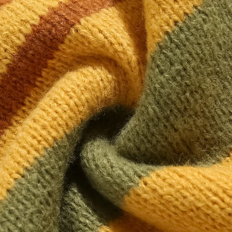 Мужские и женские Полосатые свитера контрастных цветов Осень-зима национальный