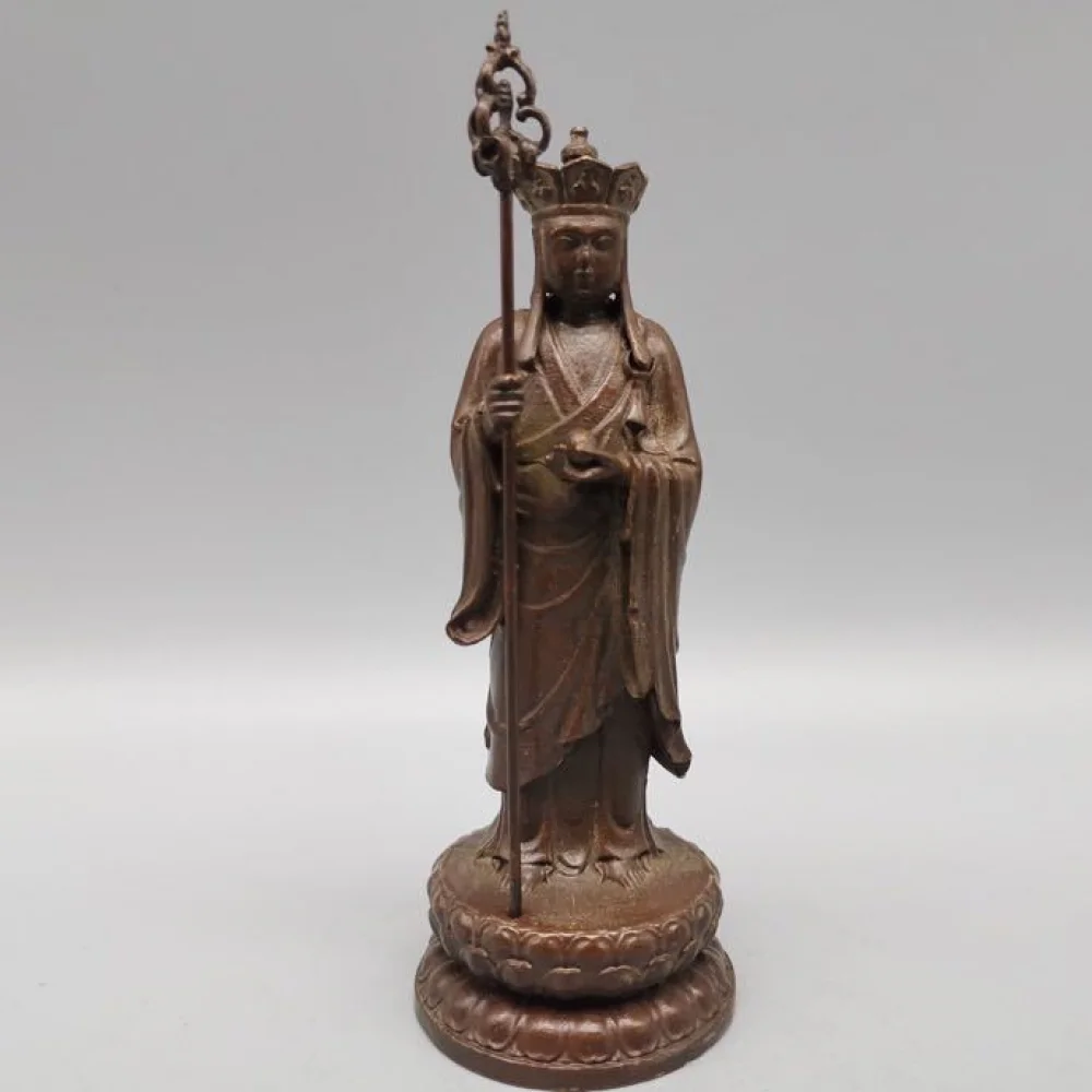 

Китайская латунная буддистская Статуэтка кситигарбха боддхисаттва Будды поводка Нидерландов