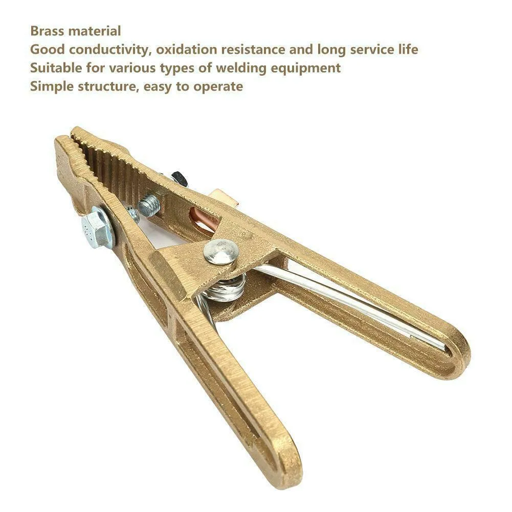 

Copper Earth Ground Cable Clip Welding Manual Welder Electrode Clamp 260A For US Type Manual Welder Ground Clamp