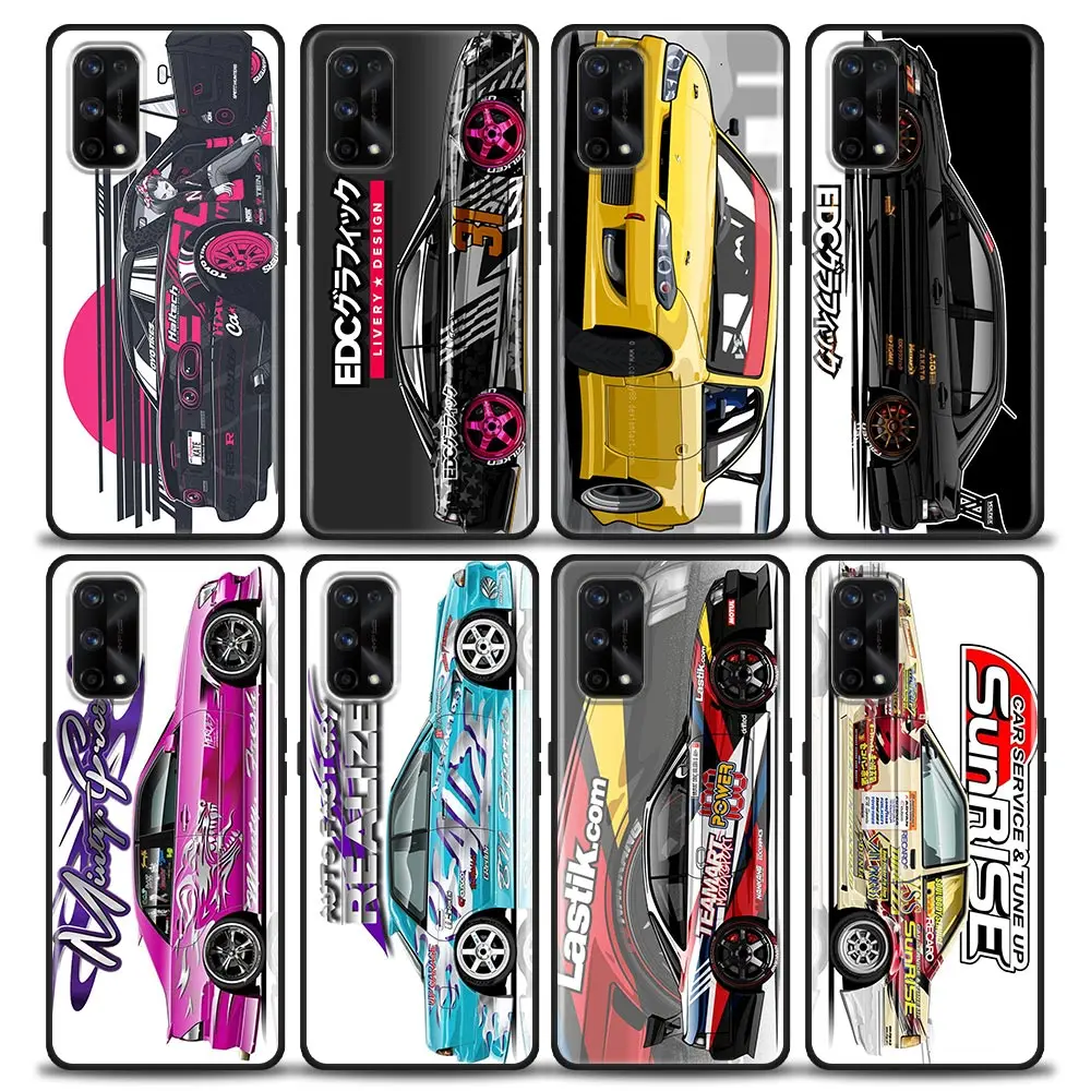 

Japan Tokyo JDM Drift Sports Car Phone Case For Oppo Realme 8i 8 9 7 6 5 Pro 9i 7i 6i XT 5G Case Soft Silicone Cover Realme 8Pro