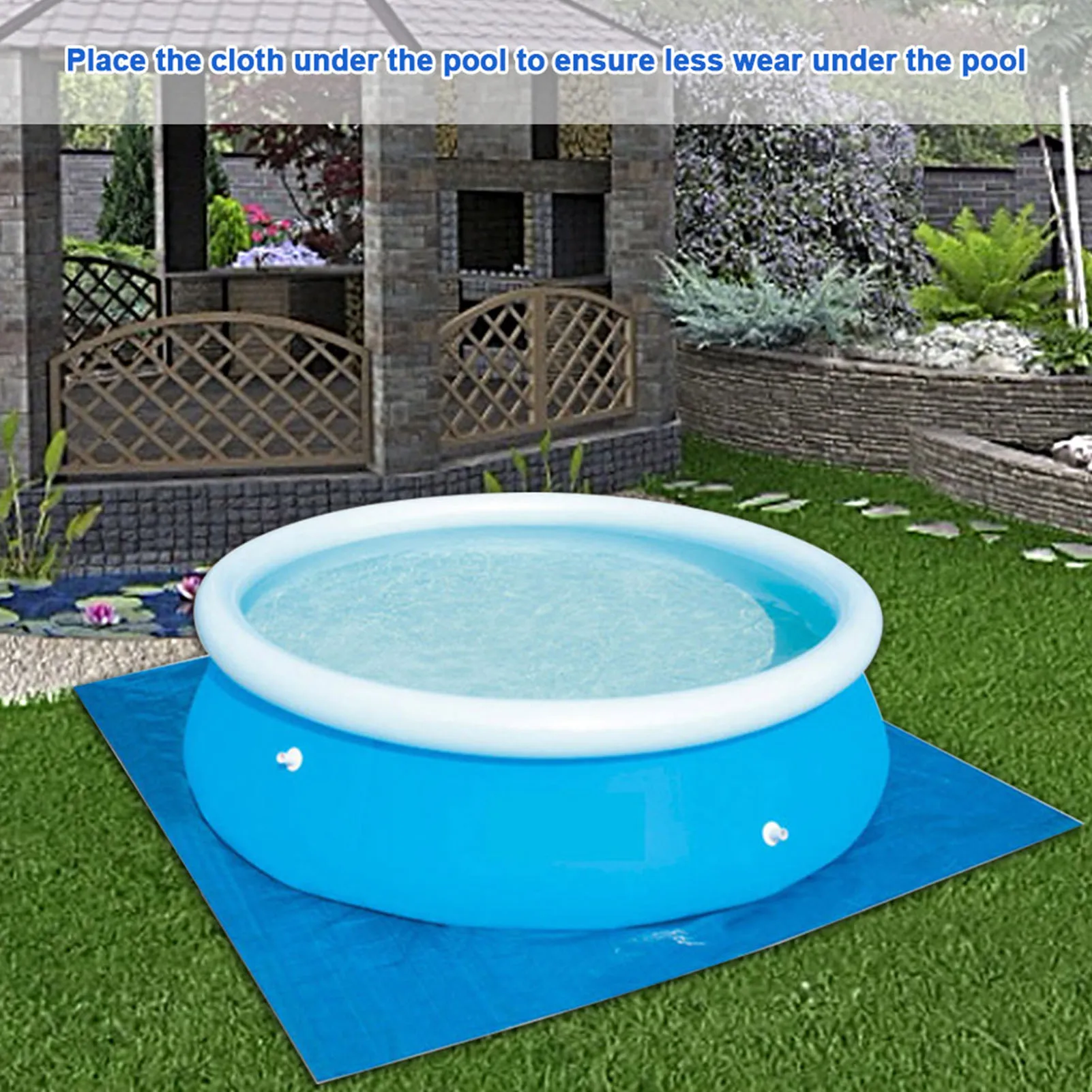 

366cm Suitable Round Swimming Pool Cover Rectangle Pool Underlay 11ft Waterproof And Dustproof Tarpaulin Solar Pool Heater