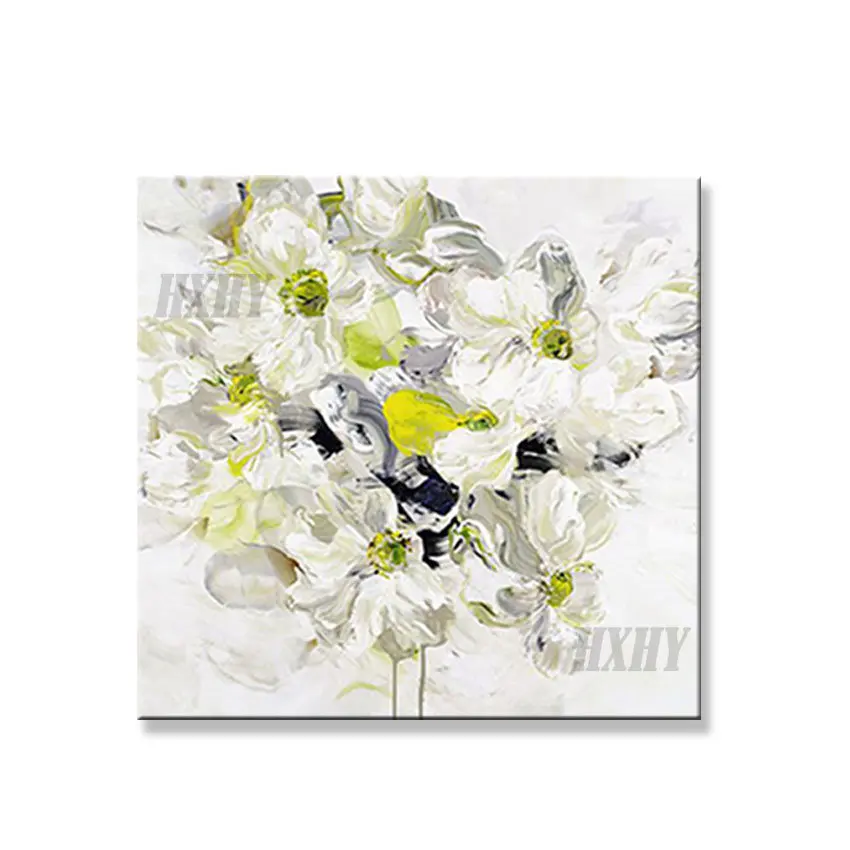

Handmade still life beautiful white orchids flower canvas oil painting wall art picture knife painting for living room bedroom