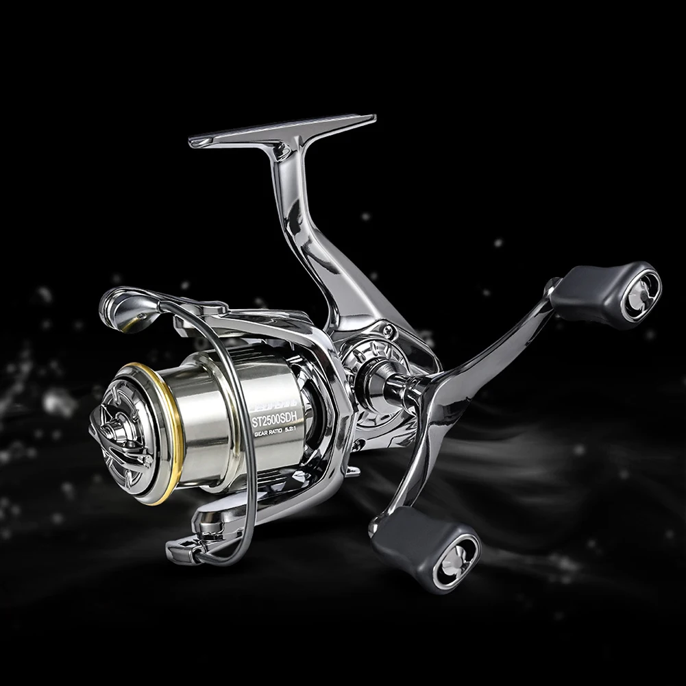 

Spinning Reel 5.2:1 Fishing Reels Wheel Double Rocker Arm Sea Line Wheel Ultralight Shallow Thread Cup for Freshwater Saltwater