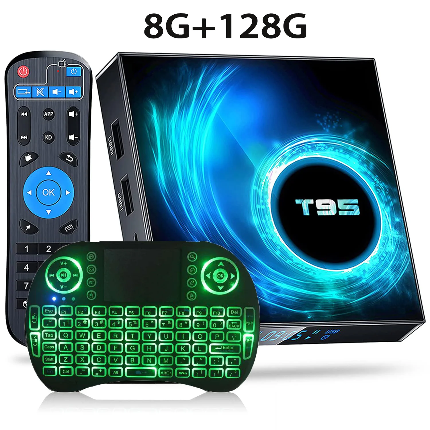 ТВ-приставка T95 на Android 10 4 + 64/128 ГБ Allwinner H616 ядра поддержка 6K HD/ 3D/ H.265 Ethernet 2