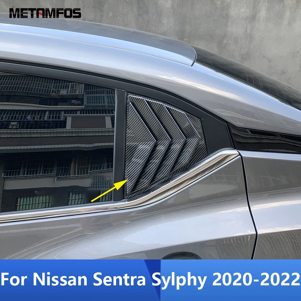 

Для Nissan Sentra Sylphy 2020 2021 2022 углеродное волокно боковые задние окна жалюзи спойлер панель Крышка отделка Аксессуары автостайлинг
