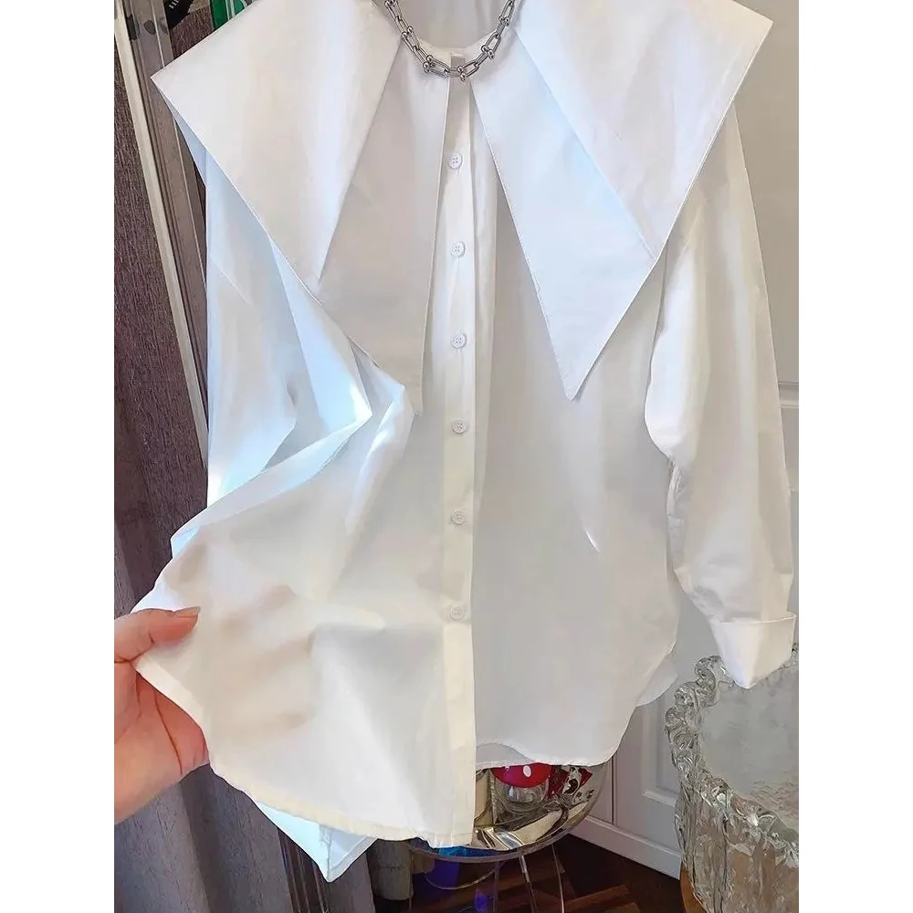 Дизайнерская ниша женские темно-синие топы с воротником французский женский