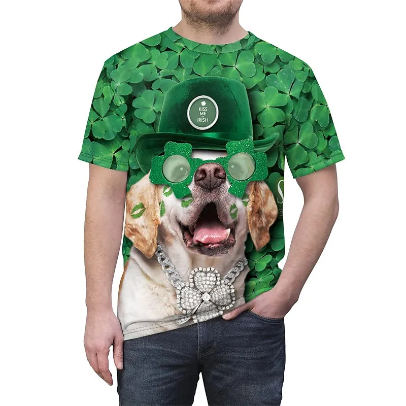 Funny Animal Printing T Shirt For Men Fashion Trend Streetwear Leisure O-neck Oversized T-shirt Hip Hop Harajuku Large Size Tops