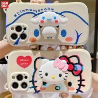 cat ears hello kitty phone case cover for iphone 13 12 pro max 11 8 7 6 s xr plus x xs se 2020 mini stand female full cover case