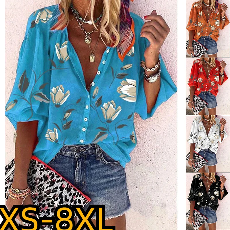 

2023 Temperament Loose Shirt Polo Collar Fashion Women's Long Sleeve Shirt Women's New Design Printed Top New Button Shirt Top