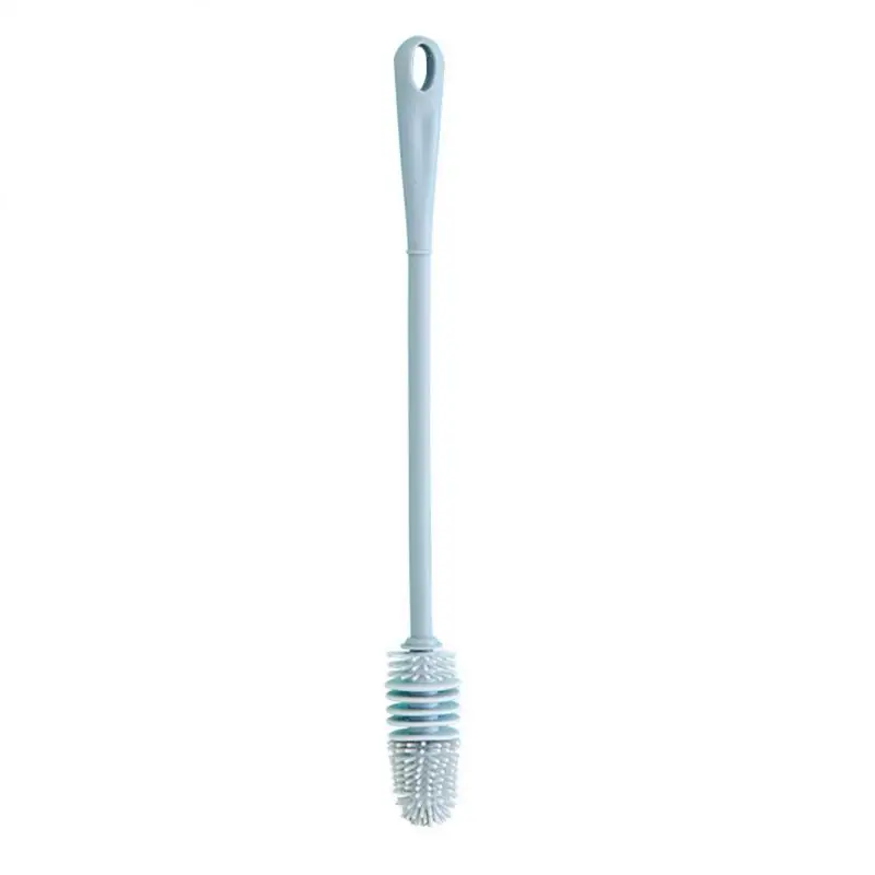 

Silicone Long Handle Brush Scrubber Gray Cleaning Brush Be In Common Use Glass Cleaner Kitchen Tools Multifunctional Cup Brush