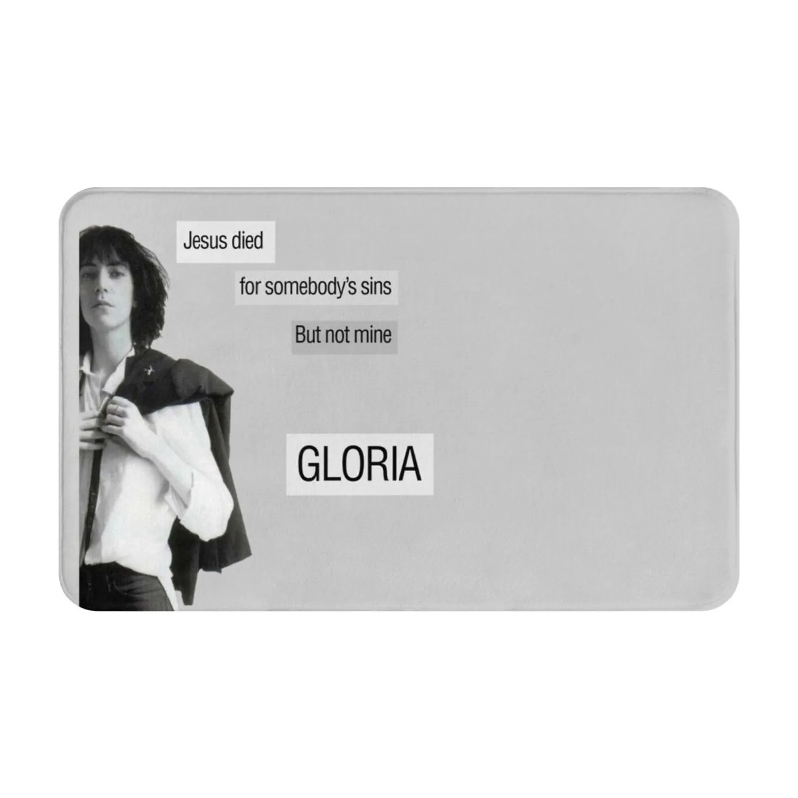 Patti Smith-Gloria 3 Sizes Home Rug Room Carpet Music Singer Pop Indie Lyric Guitar Piano Record
