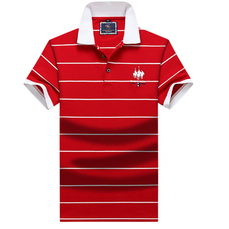 

Men's Short Sleeve Polo Shirt Stripe Summer New Business Casual Loose Plus Size Lapel Half Sleeve Clothes