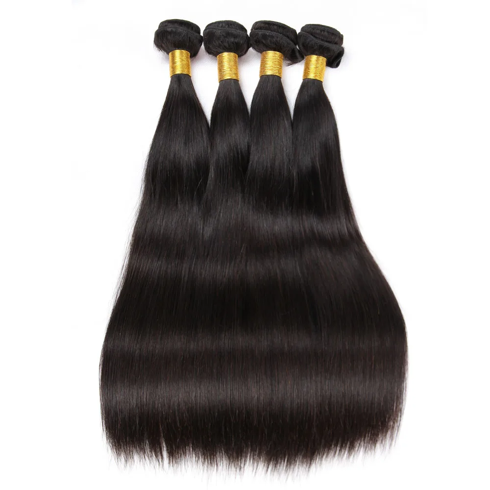 

Straight Human Hair Bundles 10A Brazilian Hair Bundles Weave Unprocessed Virgin Straight Hair Extensions for Black Women