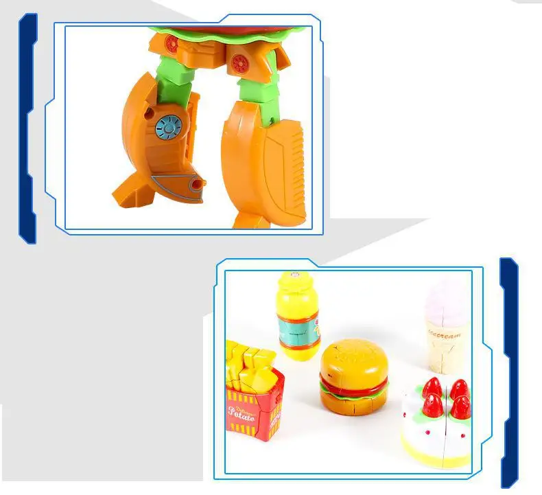 1 шт. экшн-фигурка робота-трансформера в виде гамбургера