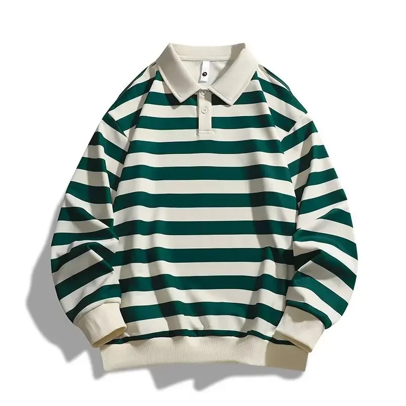 Модная полосатая толстовка в американском стиле мужская свободная повседневная