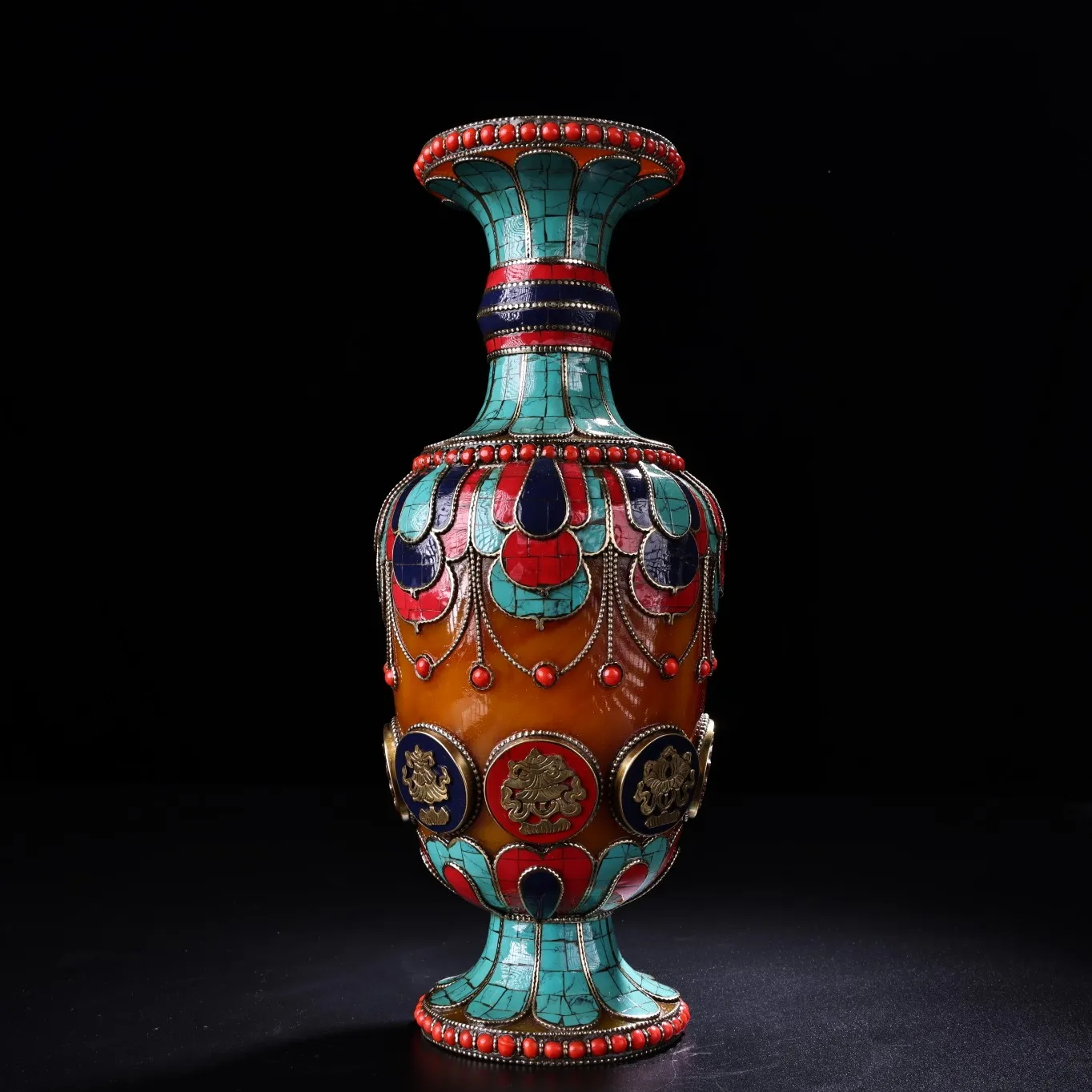 13-дюймовая коллекция тибетского храма старый пчелиный воск мозаика драгоценный