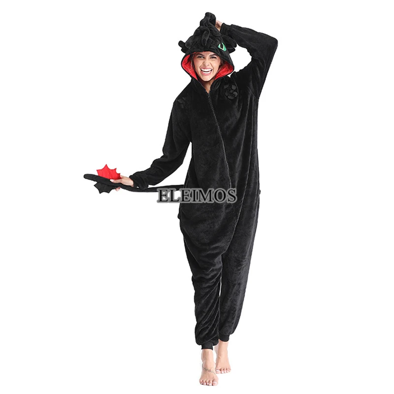 Halloween Onesie Cartoon Toothless Pajama For Adult Kids Women Men Animal Kigurumis Pyjamas Homewear Cosplay Party Costume
