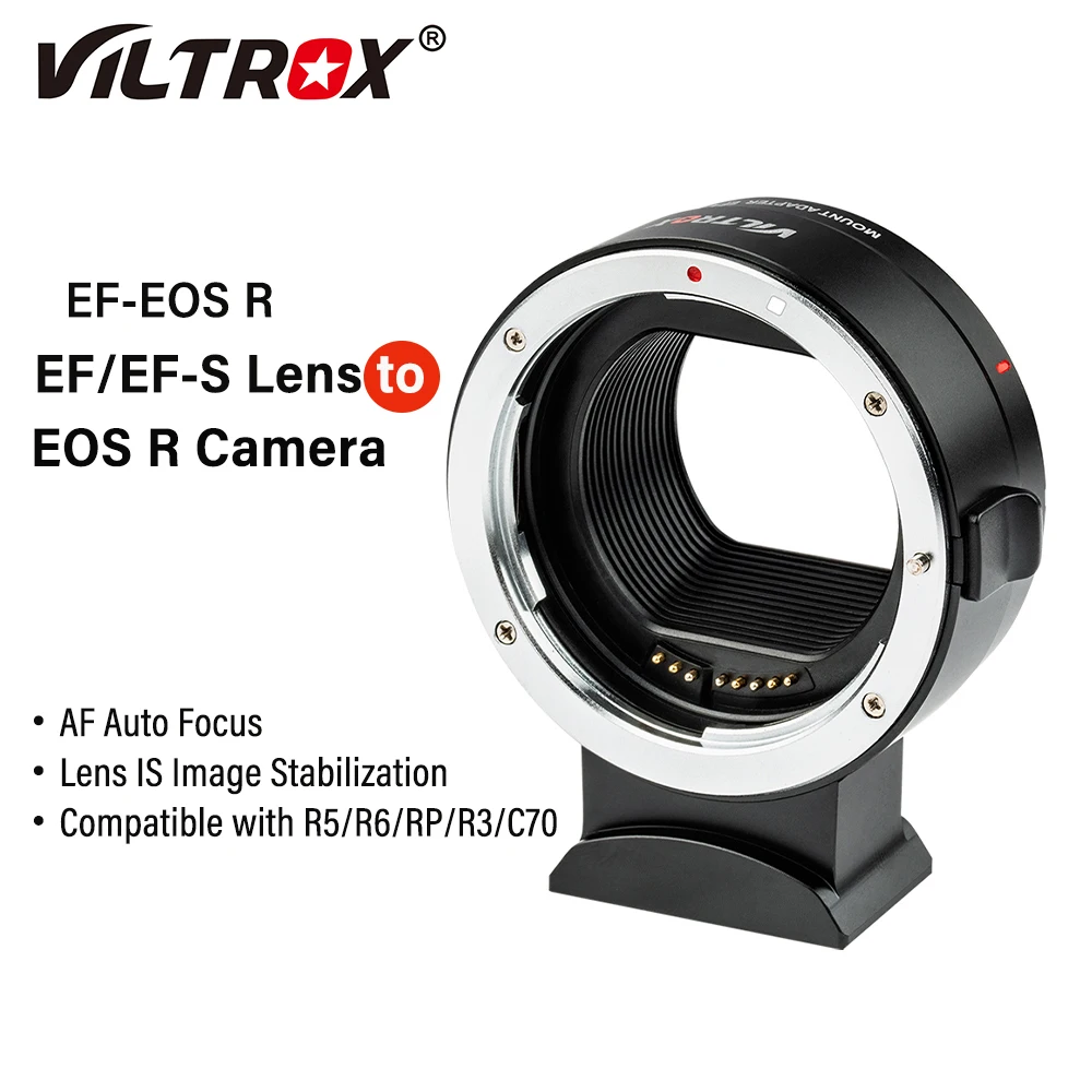 

VILTROX EF-EOS R Canon EF для радиочастотного адаптера объектива, автофокус, полная Рамка для Canon EOS RF Mount R RP R3 R5C R6 C70 R7 R10 камера