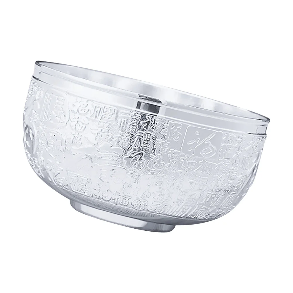

Bowl Metal Dish Serving Gifts Soup Decorative Rice Bfbowls Appetizer Kitchen Cereal Salad Ramen Treasure Tableware Silver