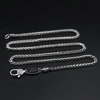 pure s925 sterling silver chain 3mm men women wheat link necklace