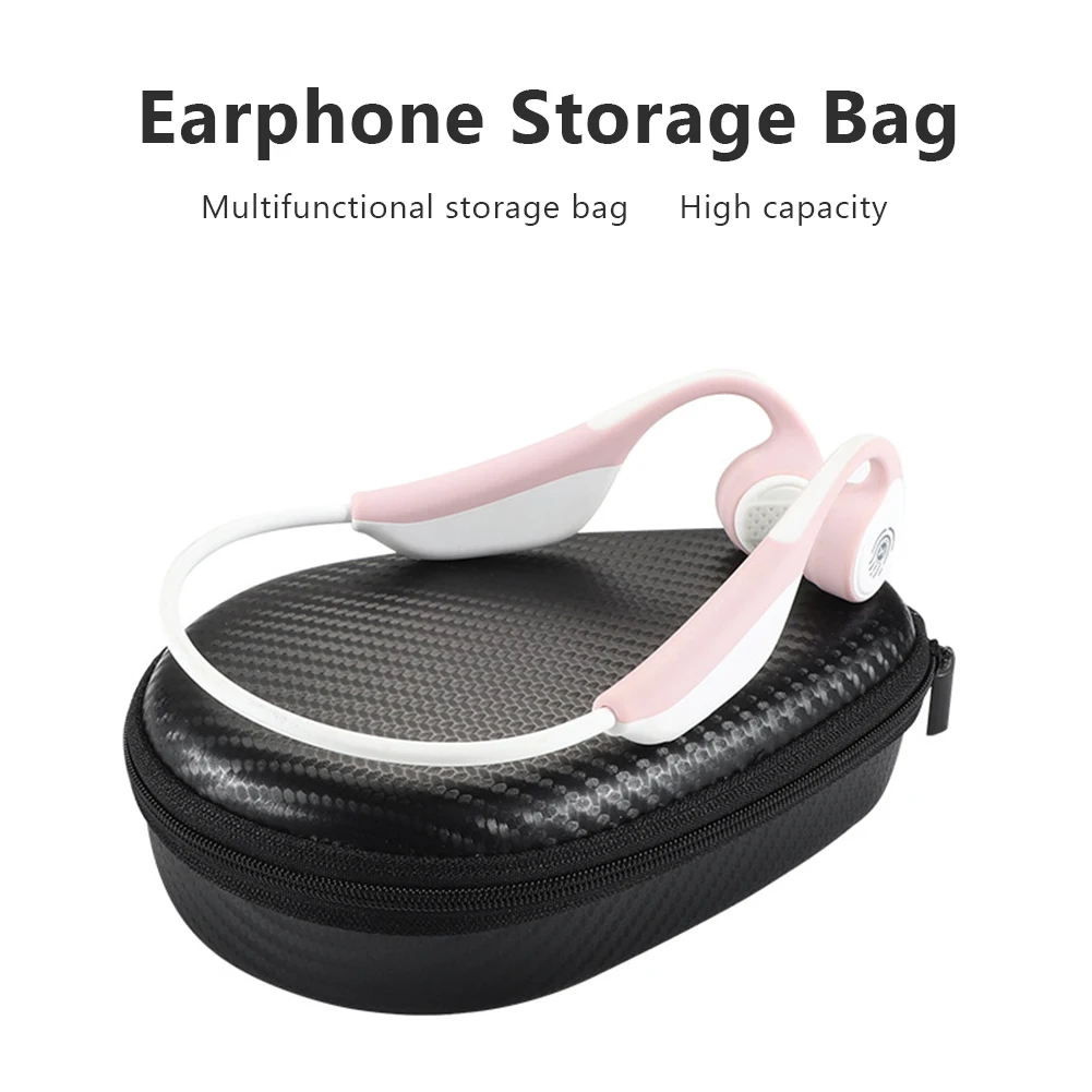 

PU Earphone Storage Box for AfterShokz Aeropex AS800 Bluetooth-Compatible Headphone Earbud Carrying Case Organizer Accessory