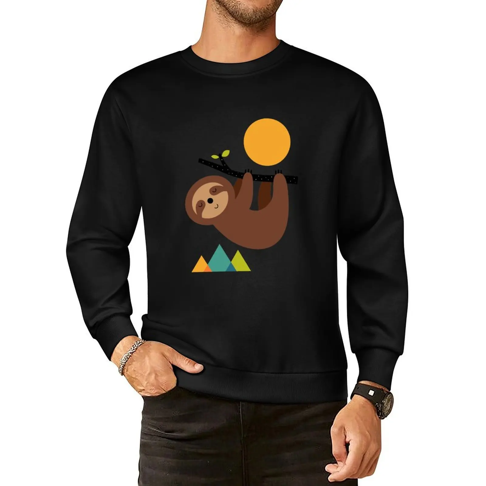 Пуловер с капюшоном Keep Calm And Live Slow мужская одежда осенние новинки толстовка в