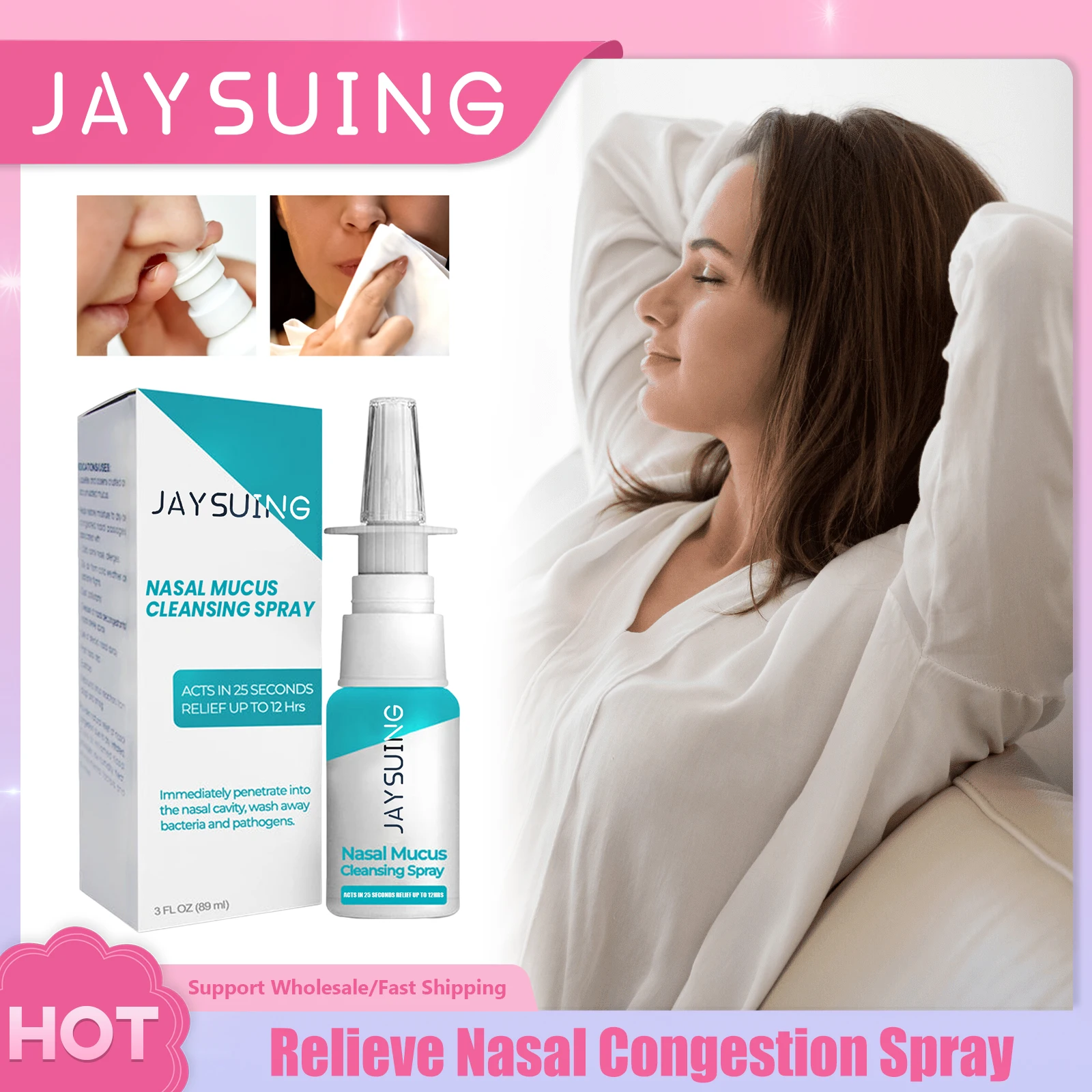 

Nasal Congestion Relief Spray Chronic Rhinitis Treatment Anti Snoring Clean Relieve Nose Irritation Itching Sinusitis Cure Spray