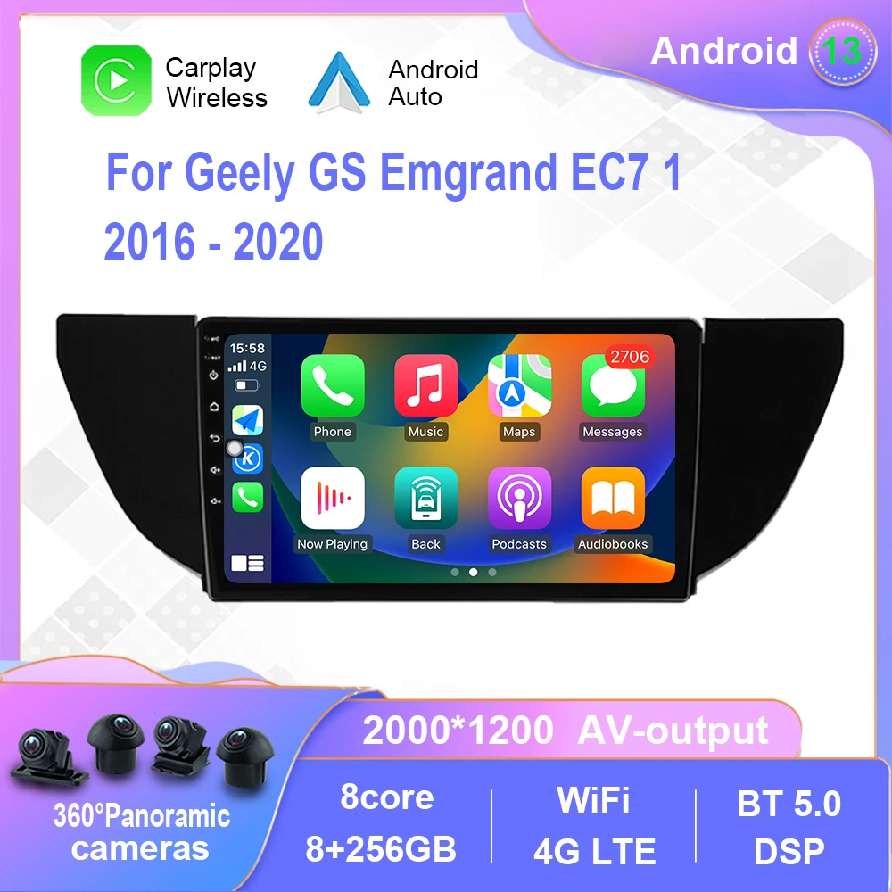 

Android 12.0 For Geely GS Emgrand EC7 1 2016-2020 Car Radio Multimedia Video Player Navigation stereo GPS No 2din 2 din dvd