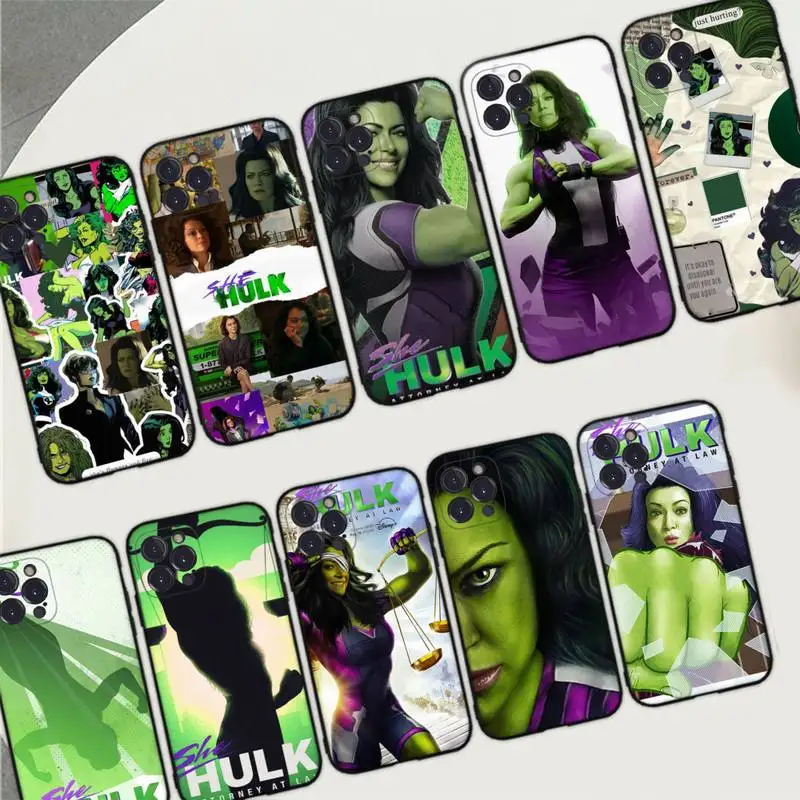 

Disney She Hulk Phone Case Silicone Soft for iphone 14 13 12 11 Pro Mini XS MAX 8 7 6 Plus X XS XR Cover