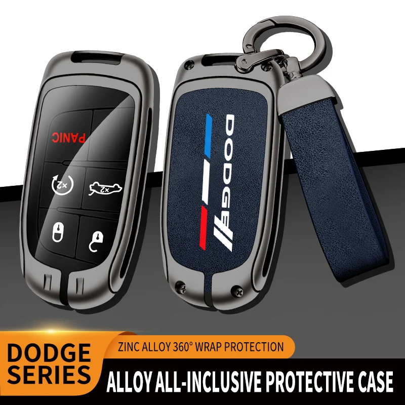 

Car TPU Zinc Alloy Key Case Bag For Dodge Dart RAM Charger SRT Durango Challenger Car Key Chain Car Metal Key Shell Accessories
