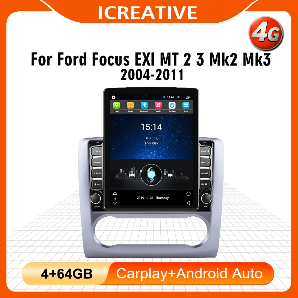 

For Ford Focus Mk2 Mk3 2004-2011 4G Carplay Android Multimedia 9.7" Tesla Screen Player GPS Navigator Autoradio Stereo Head Unit